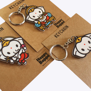 Bappa keychain featuring a beautifully stylized caricature of Lord Ganesha, blending tradition with a fun and modern artistic touch.