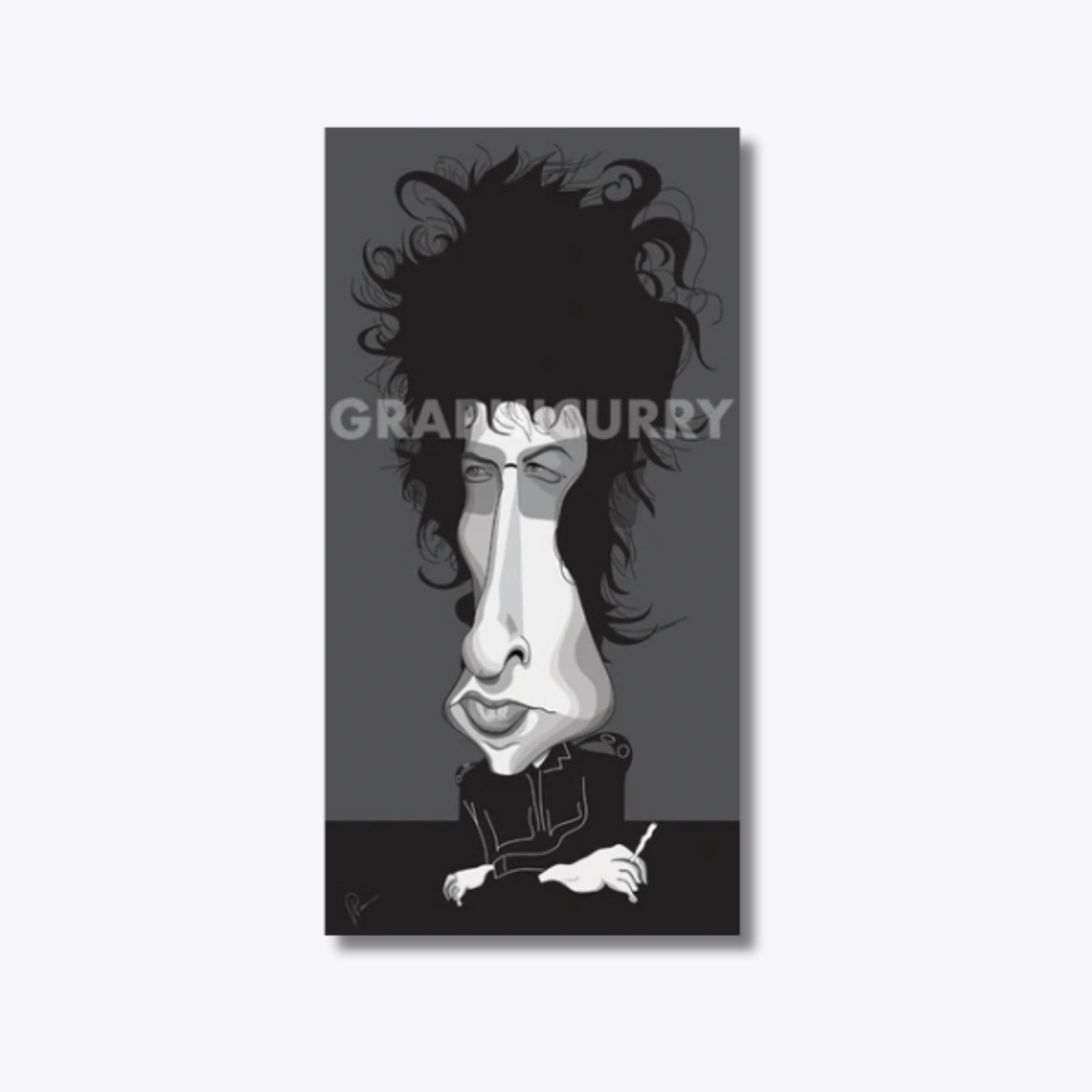 An artistic portrayal of Bob Dylan, capturing his timeless influence on folk and rock music, iconic style, and poetic lyricism.