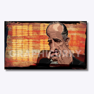 Don Corleone caricature featuring the legendary character from The Godfather in a classic and powerful digital illustration, paying tribute to Marlon Brando’s iconic role.