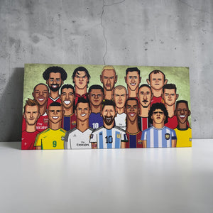 Soccer legends caricature artwork laminate for home decor and gifting