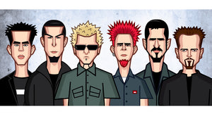 Linkin Park tribute wall art mugshot style illustration by Prasad Bhat