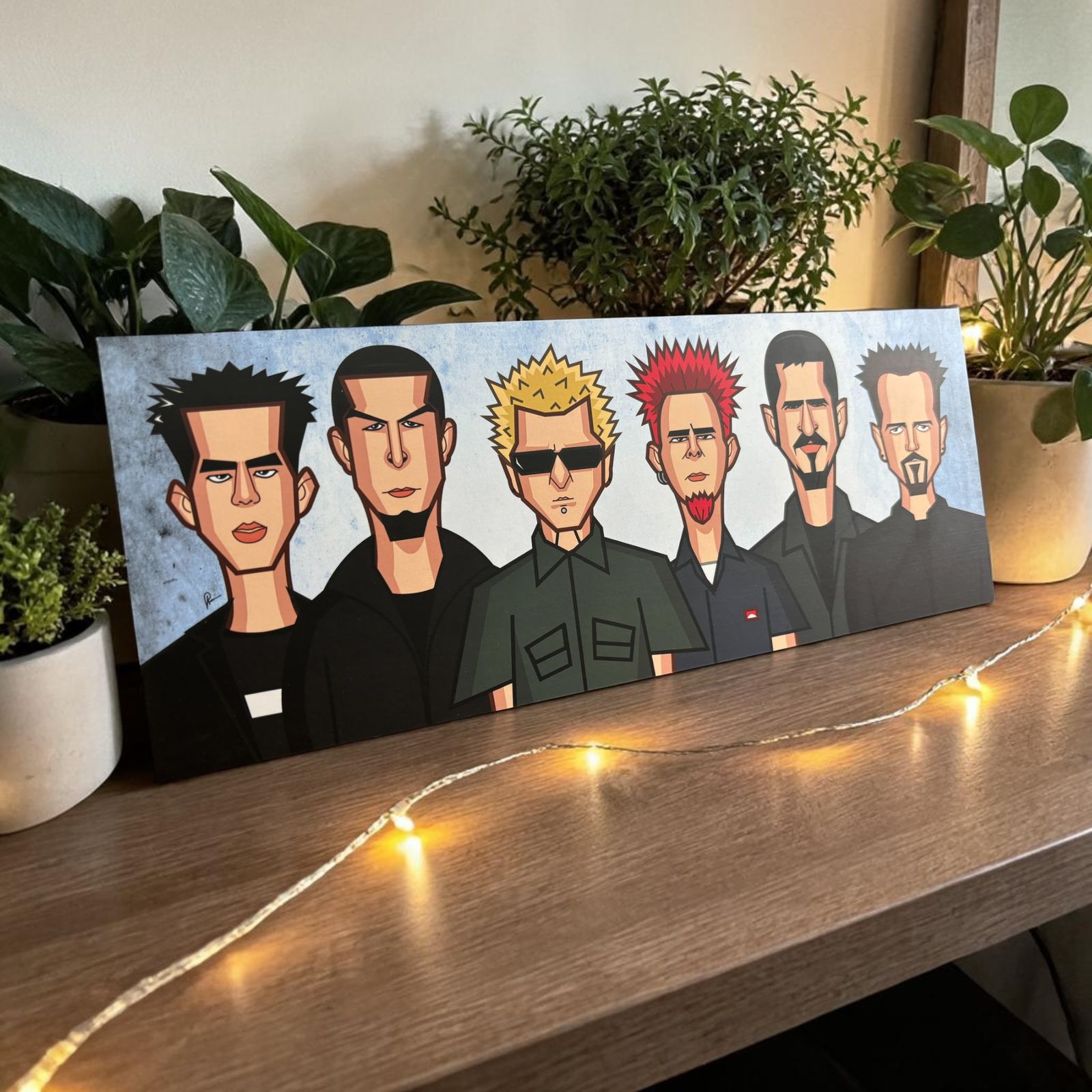 Linkin Park wall art poster bold caricature rock band tribute