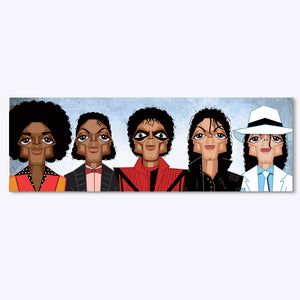 Artwork featuring Michael Jackson in his iconic stage looks, capturing his signature style, and the unmatched legacy he left in global music and pop culture.
