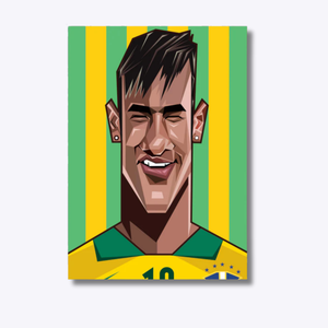 Neymar wall art featuring a vibrant digital illustration of the Brazilian football legend, showcasing his flair, skill, and on-field charisma.