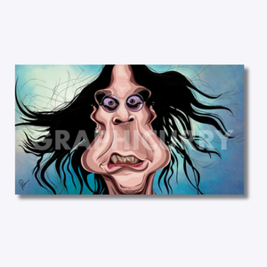 Ozzy Osbourne artwork featuring a striking digital illustration of the legendary Black Sabbath singer, capturing his larger-than-life persona and rebellious spirit in heavy metal history.