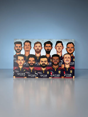 Royal Challengers Bangalore IPL 2025 winners wall decor signed artwork