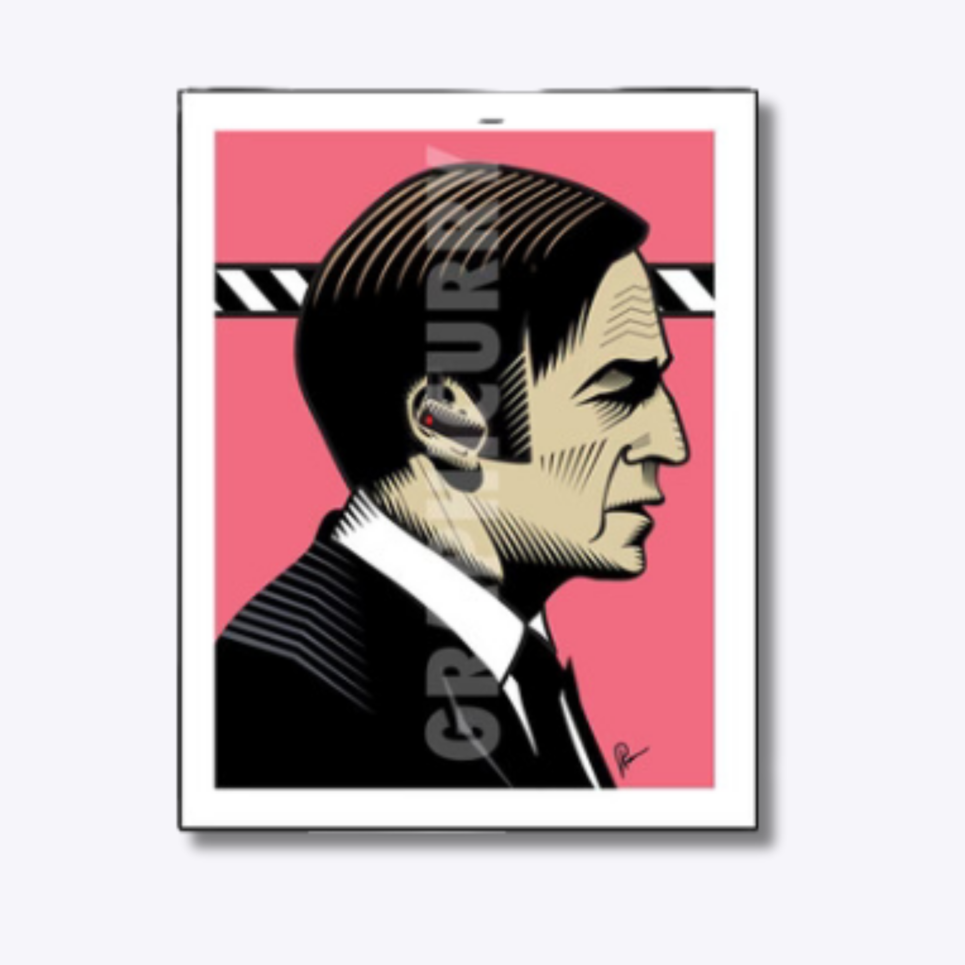 Saul Goodman caricature featuring the slick and charismatic lawyer from Better Call Saul and Breaking Bad, depicted in a playful and bold digital illustration.