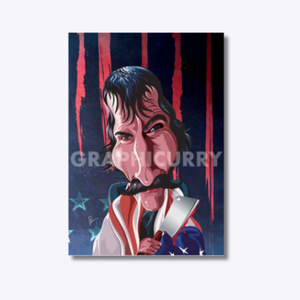 The Butcher - Bill wall art featuring Daniel Day-Lewis’s menacing character from Gangs of New York in a fierce and intense digital illustration.