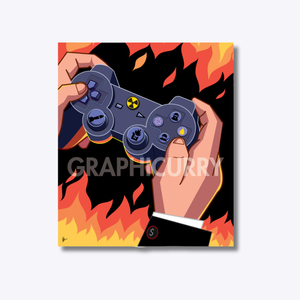 A powerful digital illustration depicting a game controller symbolizing how the rich control the world, manipulating crises like floods, hunger, and global instability in a thought-provoking artwork.