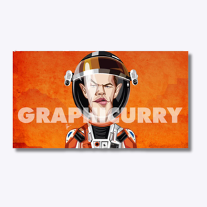 The Martian wall art featuring a stunning digital illustration inspired by Matt Damon's portrayal in the sci-fi classic, capturing the spirit of survival and space exploration.