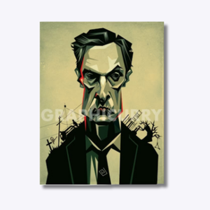 True Detective wall art featuring a moody and intense digital illustration inspired by the acclaimed crime series, capturing the atmospheric storytelling and deep philosophical themes.