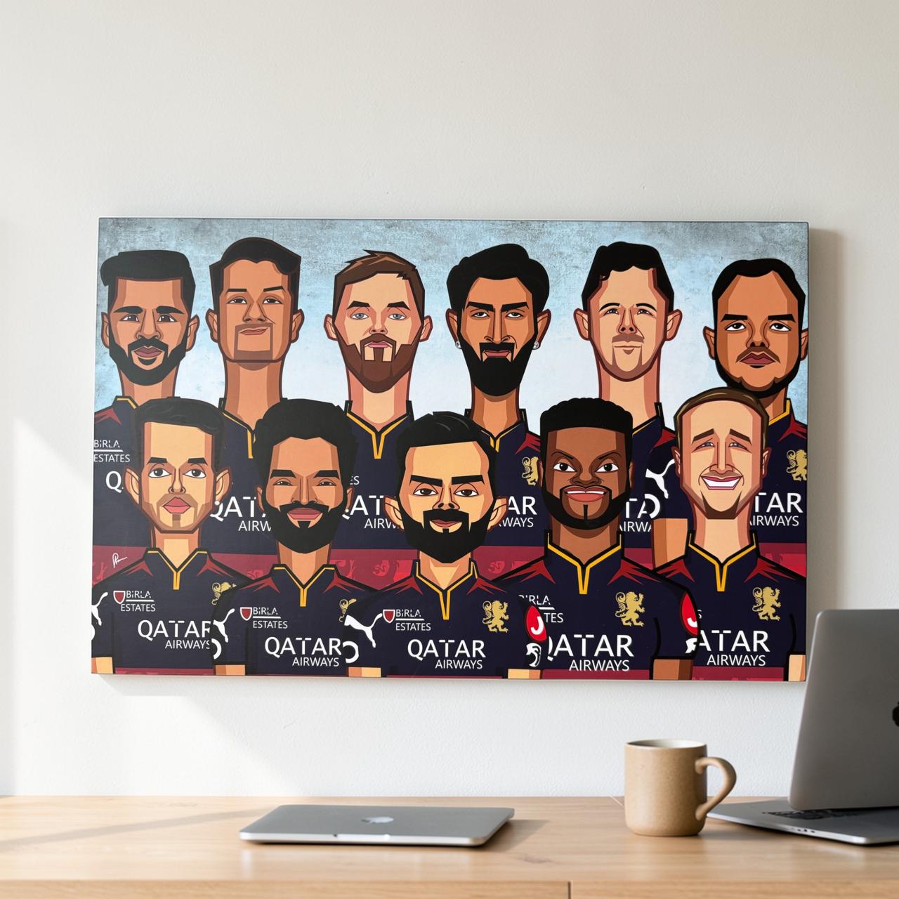 Royal Challengers 2025 Squad Wall Art Laminate
