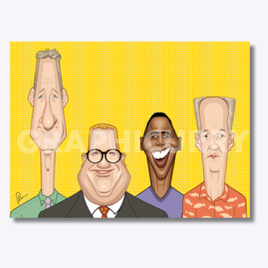 Whose Line Is It Anyway? artwork featuring a lively digital illustration of the iconic improv comedy show, capturing the humor, spontaneity, and energy of its legendary cast.