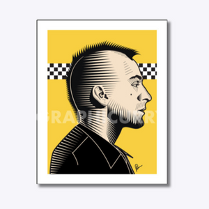 Taxi Driver artwork featuring Robert De Niro’s Travis Bickle in a striking digital illustration, capturing the intensity of the iconic 'You talking to me?' scene.