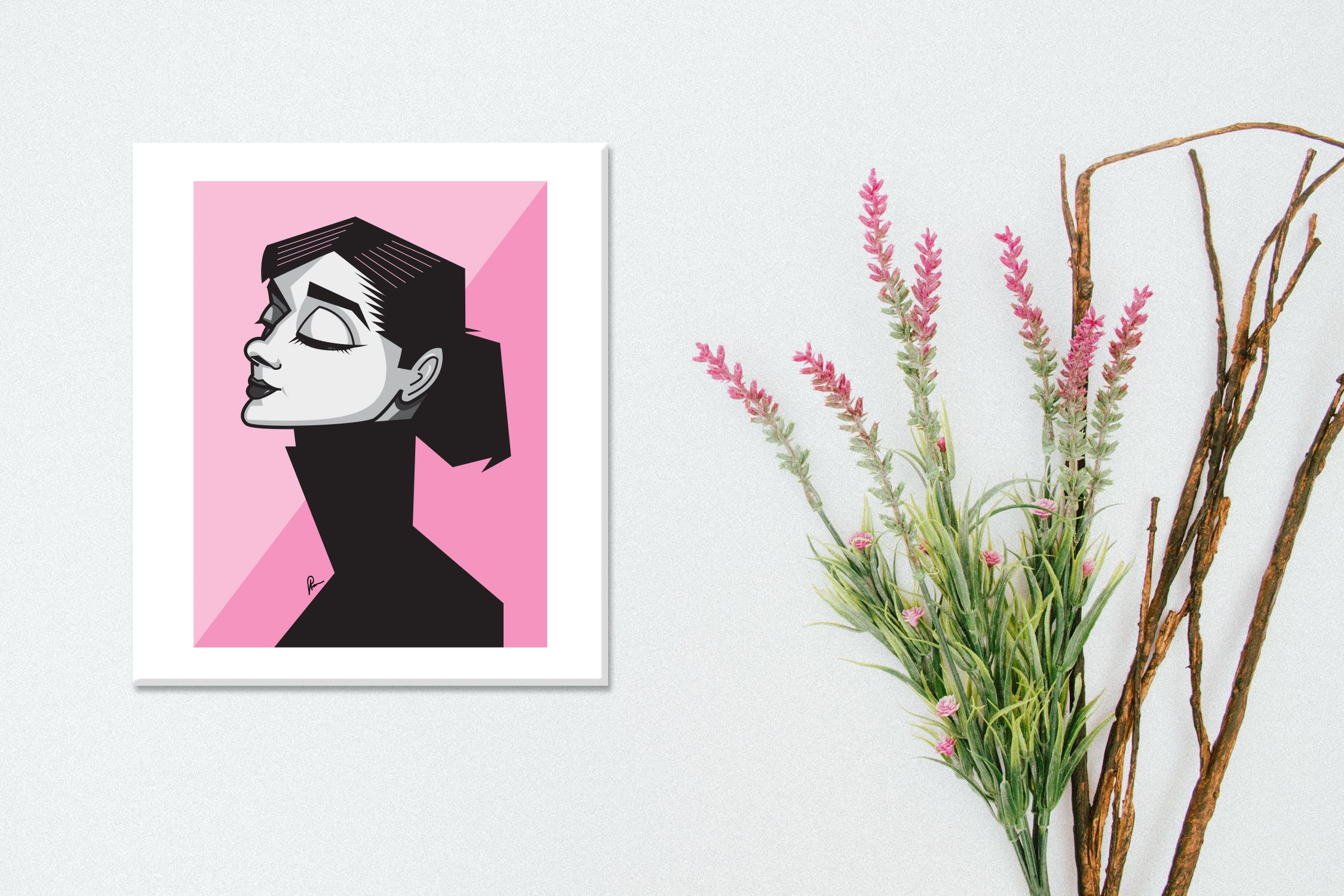 Holly Golightly caricature wall art by Graphicurry