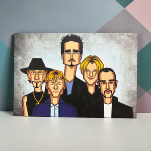 Backstreet Tribute artwork celebrating the iconic boy band that defined 90s pop music and timeless love songs.