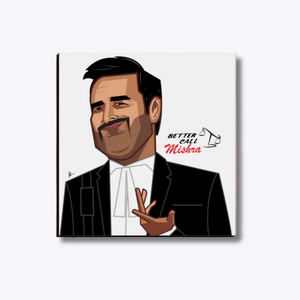 Better Call Mishra wall art featuring the beloved Mishra Ji by Graphicurry
