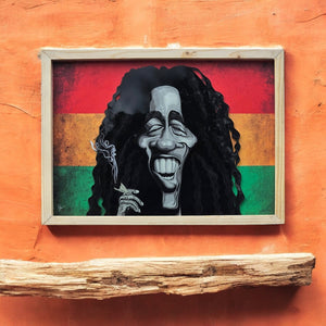 Bob Marley reggae legend wall decor artwork in acrylic frame