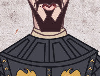 Christian Bale caricature poster illustrated by Prasad Bhat for movie fans and collectors