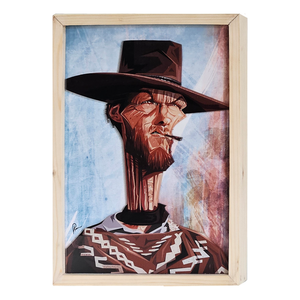 Clint Eastwood acrylic wall art in western outlaw style