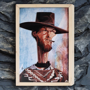 Graphicurry Clint Eastwood caricature acrylic frame