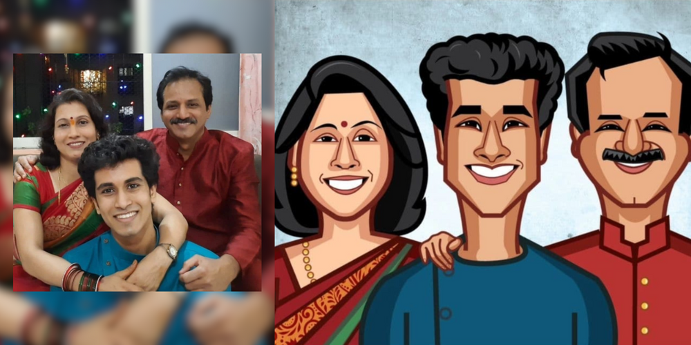 Custom family caricature portrait – personalized artwork for gifting