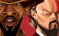 Django Unchained movie poster artwork featuring the iconic western film characters