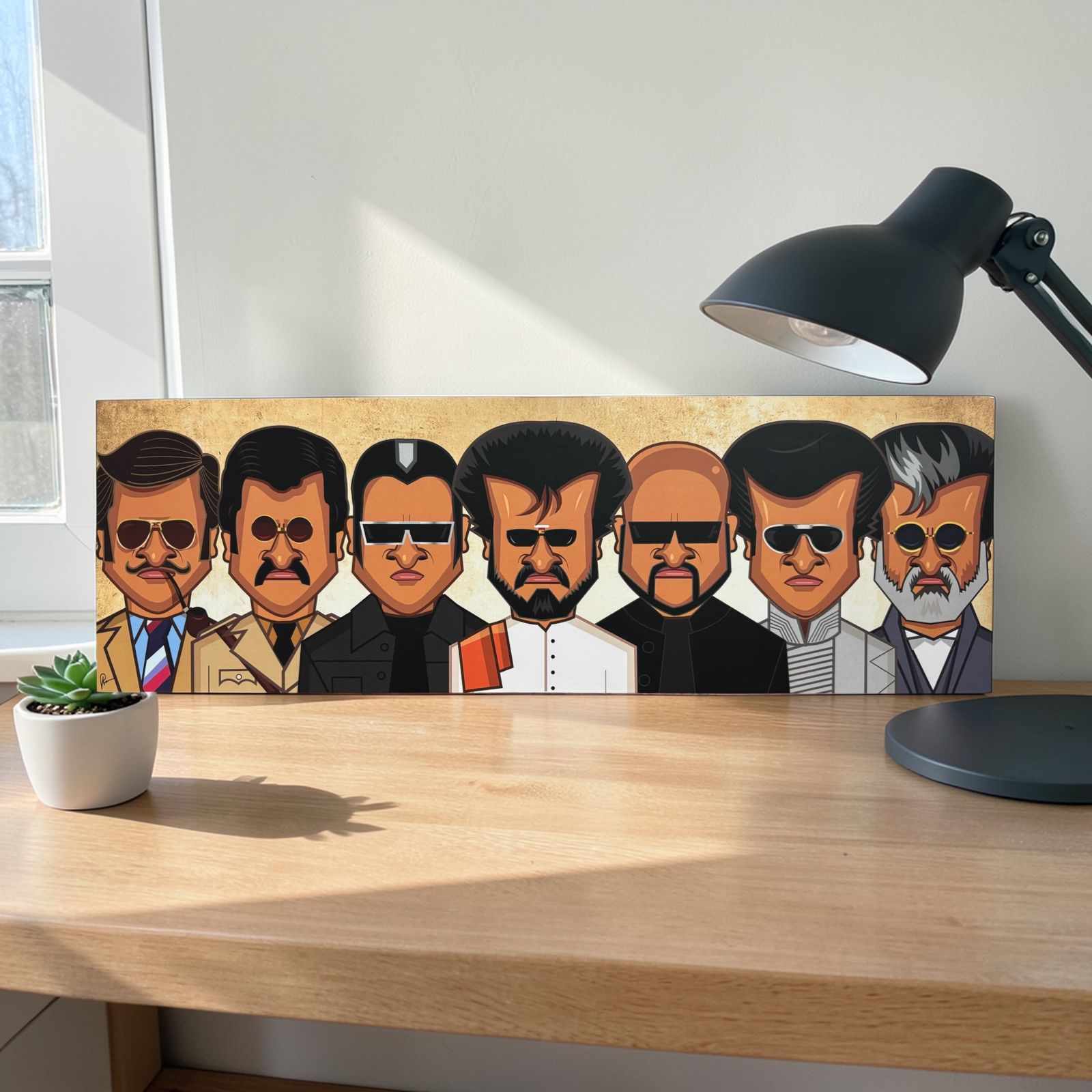 Evolution of Rajini wall art by Graphicurry