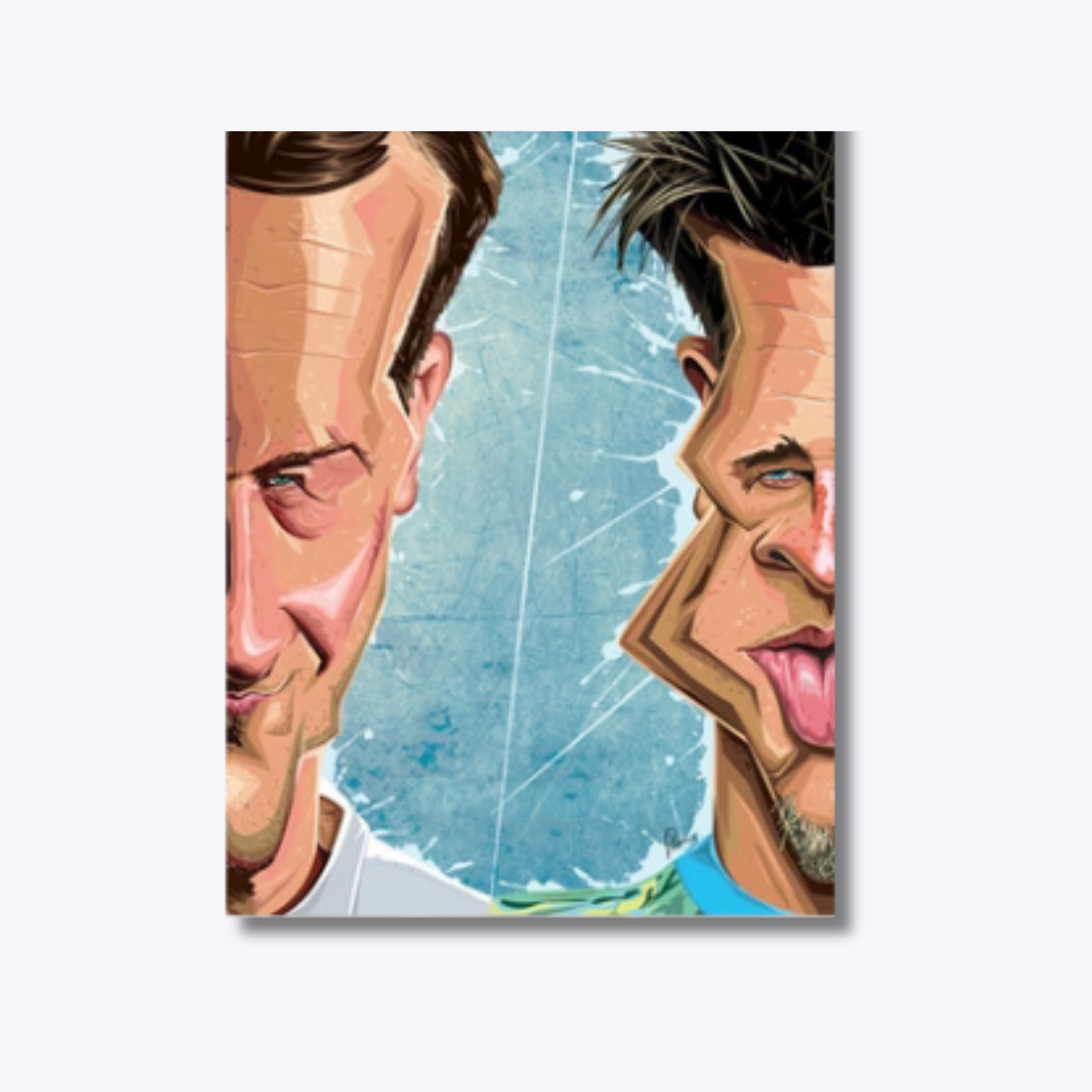 Fight Club Tyler Meets Tyler wall art featuring Tyler Durden and The Narrator.