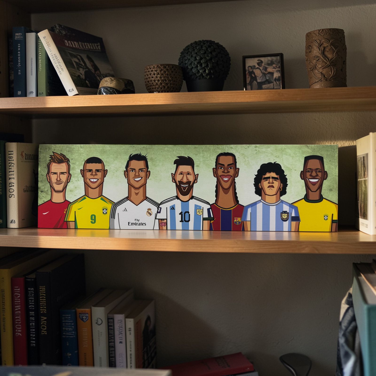 best football wall art featuring greatest players of all time