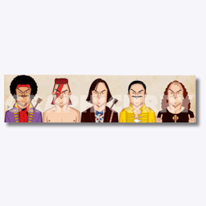 Jack Black tribute artwork celebrating legendary rock music icons in caricature style