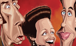 Jerry Seinfeld and friends caricature wall art