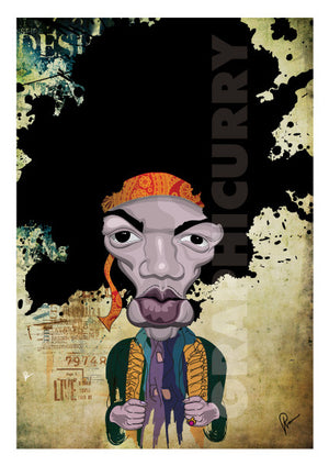 Jimi Hendrix fan art poster by Graphicurry