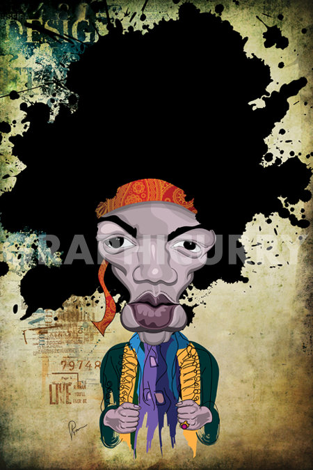 Jimi Hendrix rock wall art for music and guitar fans