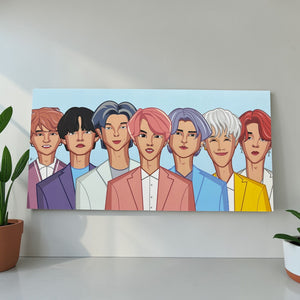 Kpop caricature poster aesthetic wall decor for fans