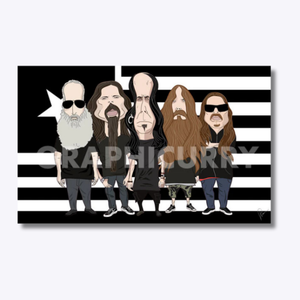 Lamb of God wall art featuring a bold heavy metal band illustration