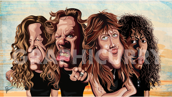 Metallica band wall art by Prasad Bhat celebrating the iconic heavy metal legends