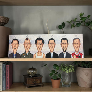 Graphicurry caricature artwork showcasing the evolution of Robert De Niro's film career
