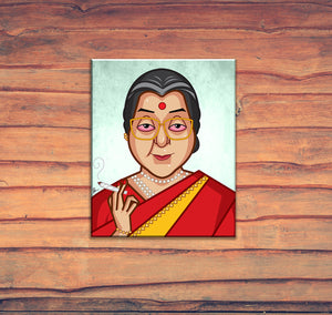 Mrs 420 caricature wall artwork by Prasad Bhat