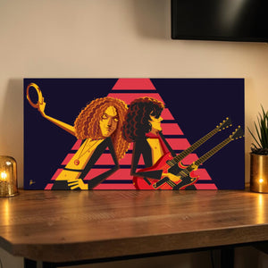 Classic rock band tribute artwork featuring Led Zeppelin in concert