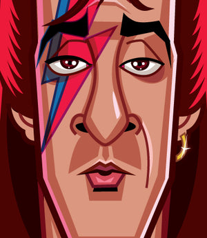 Unique Sanju Bowie art print by Prasad Bhat combining Bollywood influence with contemporary pop art styling.