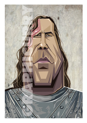 The Hound Game of Thrones poster displayed as wall decor