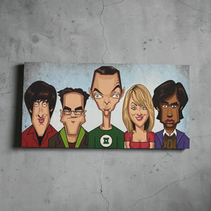 Big Bang Theory Tribute Wall Art featuring Sheldon Leonard Penny Howard and Raj by Graphicurry
