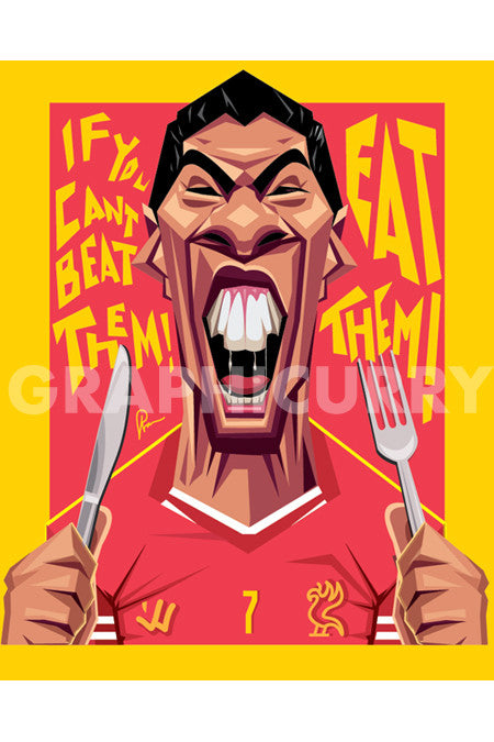 Uruguay football legend Luis Suarez artwork