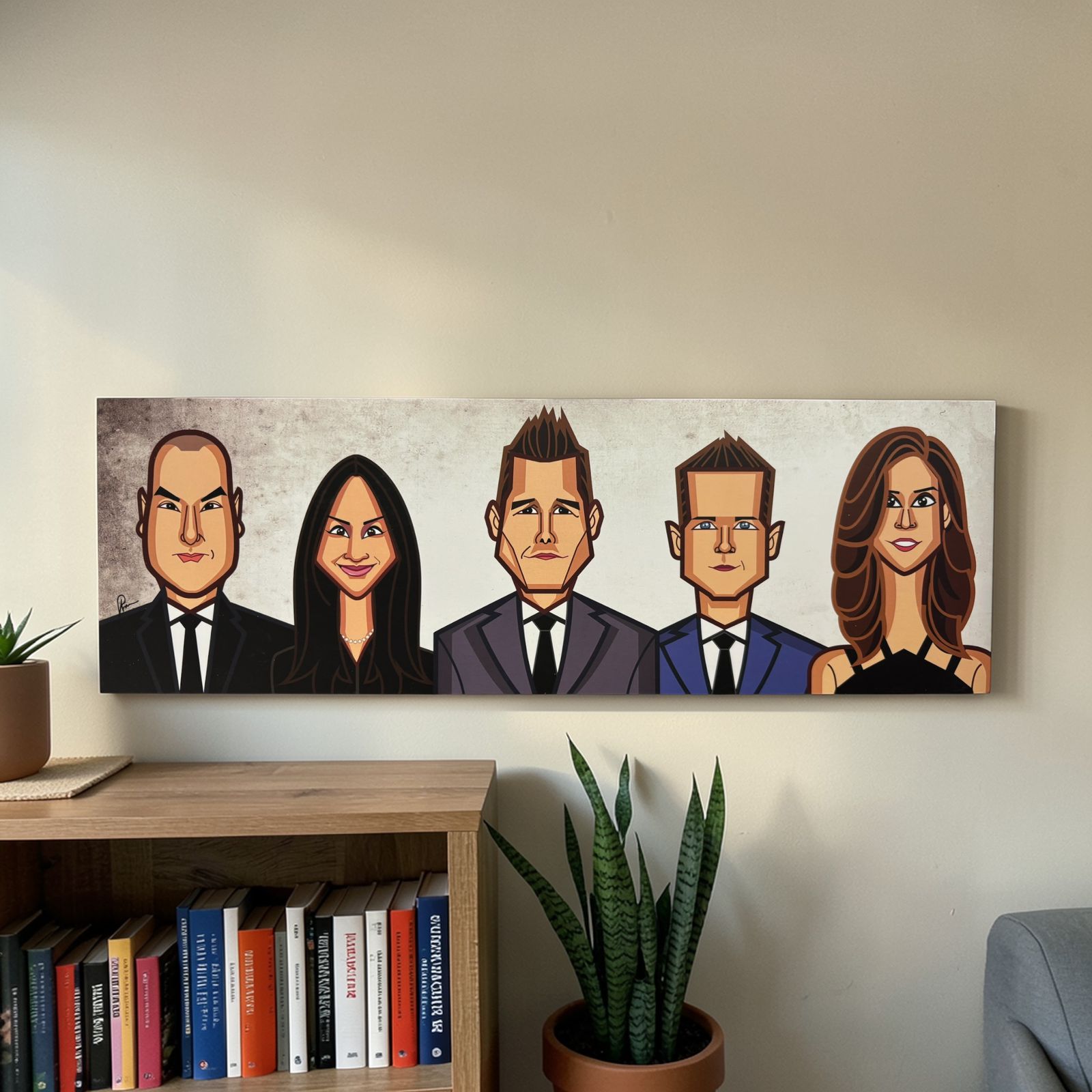 Harvey Specter and Mike Ross poster from Suits in Graphicurry caricature style