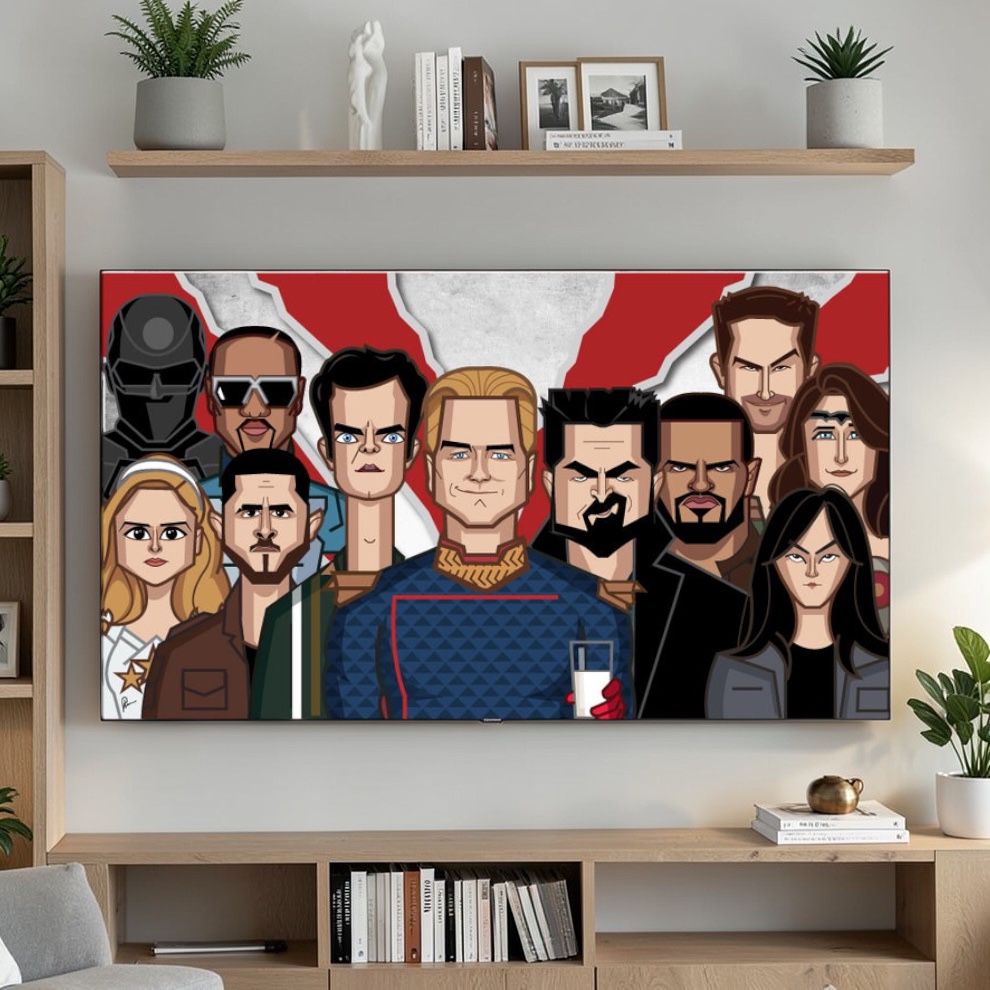 The Boys wall art stylized illustration of main characters in Graphicurry minimalist style