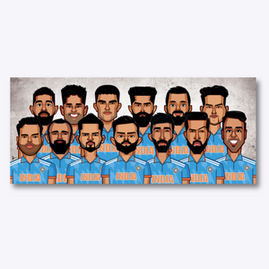 World Cup Team 2023 wall art featuring a tribute to Team India's cricket squad