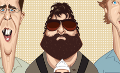 Hangover fan art print featuring characters from the cult comedy film