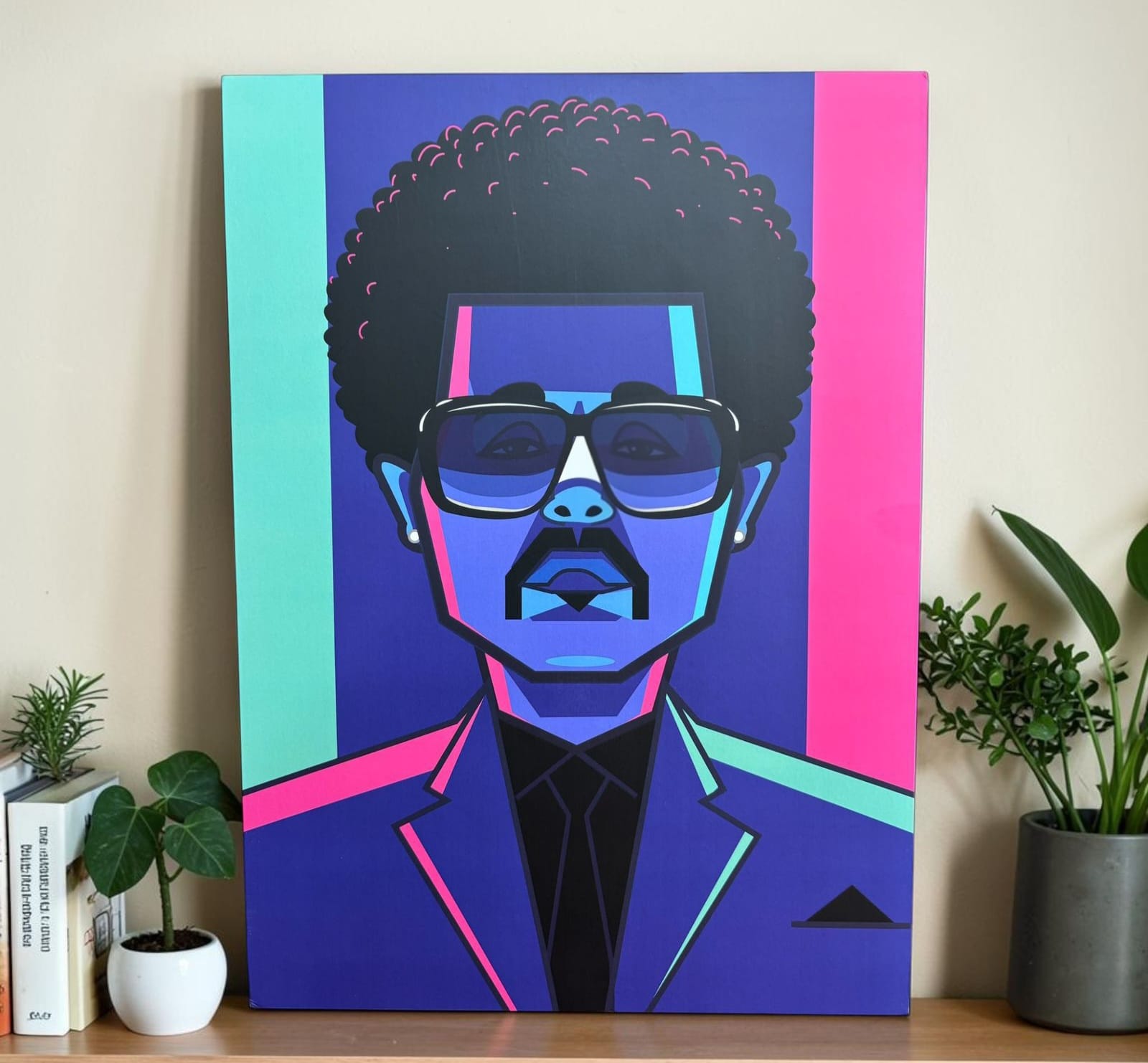 Abel Tesfaye tribute poster showcasing The Weeknd iconic look and style