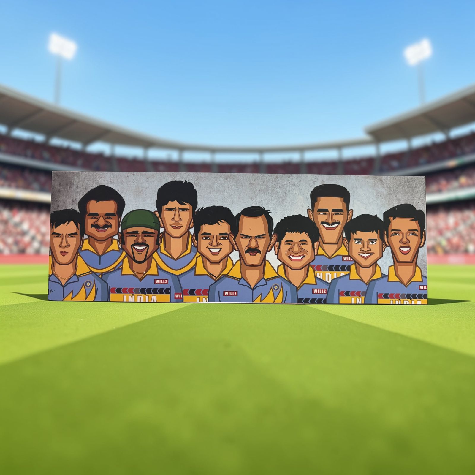 Vintage cricket legends artwork for cricket fans